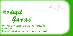 arpad garai business card